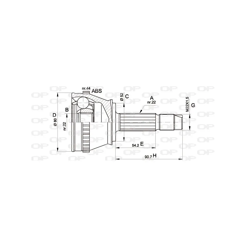 Embout de cardan avant (kit de réparation) OPEN PARTS CVJ5230.10