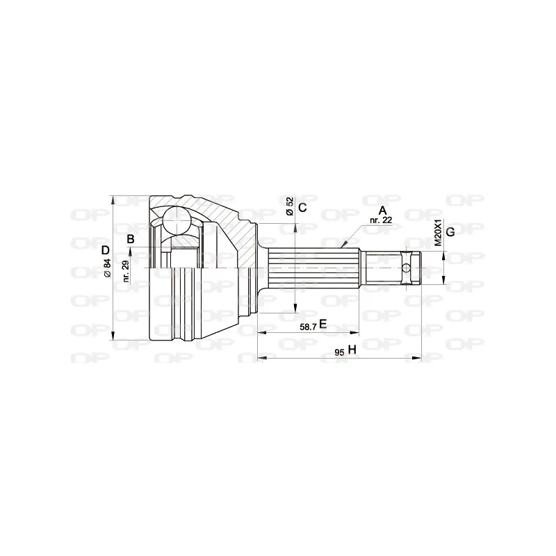 Embout de cardan avant (kit de réparation) OPEN PARTS CVJ5231.10