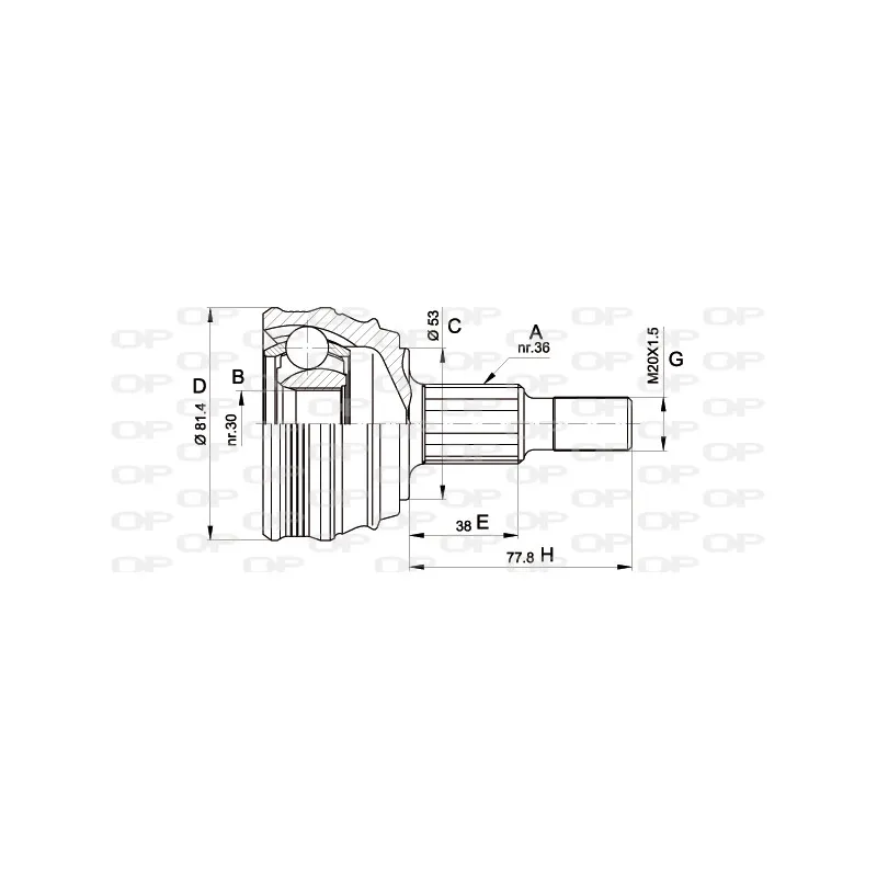 Embout de cardan avant (kit de réparation) OPEN PARTS CVJ5235.10