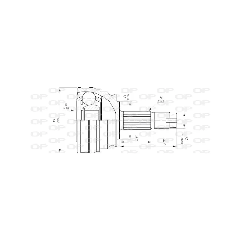 Embout de cardan avant (kit de réparation) OPEN PARTS CVJ5238.10