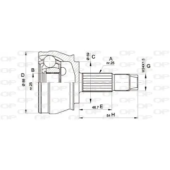 Embout de cardan avant (kit de réparation) OPEN PARTS CVJ5239.10