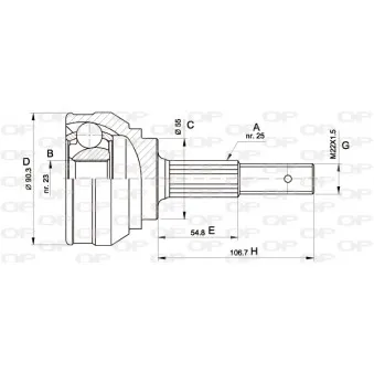 Embout de cardan avant (kit de réparation) OPEN PARTS CVJ5242.10