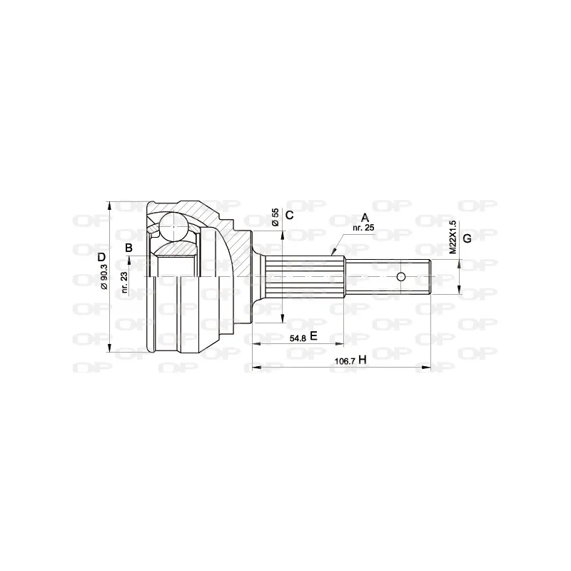 Embout de cardan avant (kit de réparation) OPEN PARTS CVJ5242.10