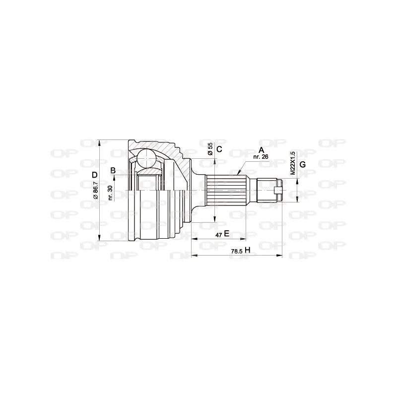 Embout de cardan avant (kit de réparation) OPEN PARTS CVJ5245.10