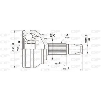 Embout de cardan avant (kit de réparation) OPEN PARTS CVJ5252.10