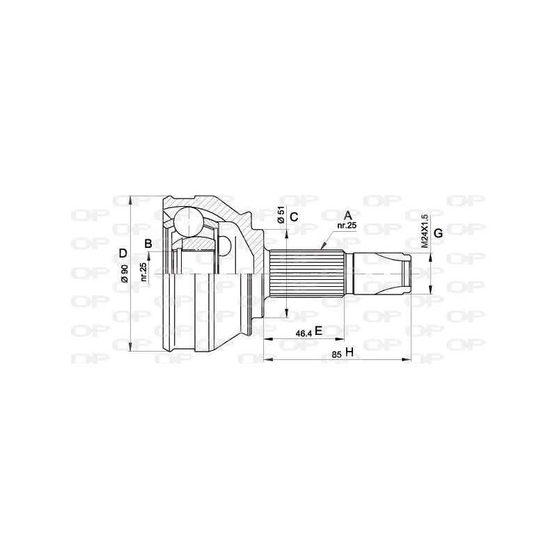 Embout de cardan avant (kit de réparation) OPEN PARTS CVJ5252.10