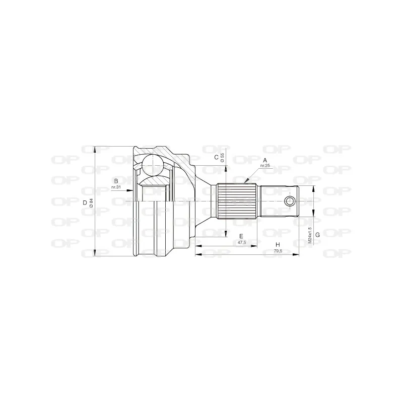 Embout de cardan avant (kit de réparation) OPEN PARTS CVJ5253.10