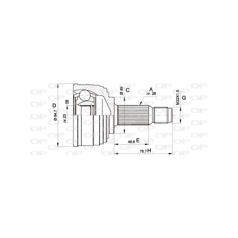 Embout de cardan avant (kit de réparation) OPEN PARTS CVJ5254.10