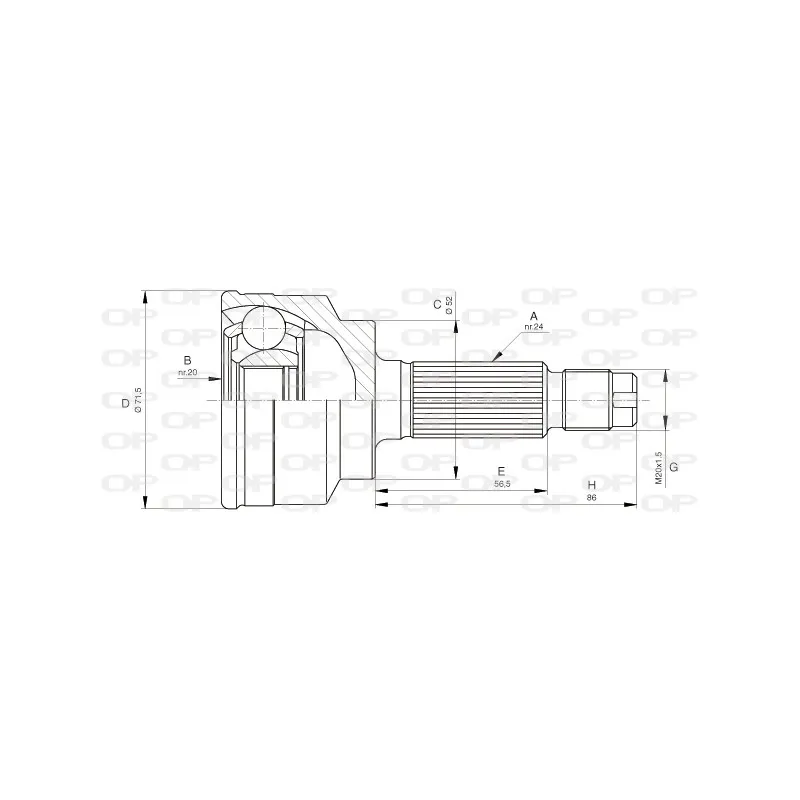 Embout de cardan avant (kit de réparation) OPEN PARTS CVJ5255.10