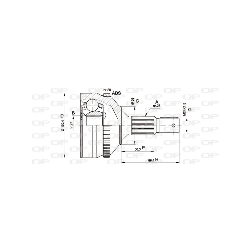 Embout de cardan avant (kit de réparation) OPEN PARTS CVJ5258.10