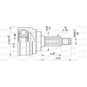 Embout de cardan avant (kit de réparation) OPEN PARTS CVJ5260.10