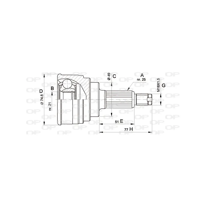 Embout de cardan avant (kit de réparation) OPEN PARTS CVJ5260.10