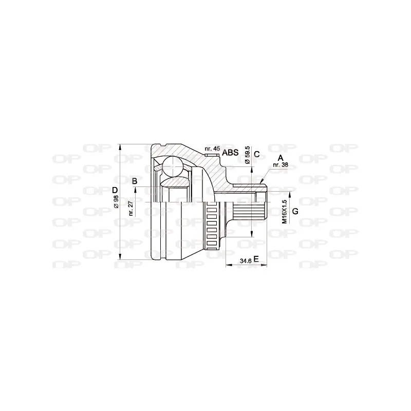 Embout de cardan avant (kit de réparation) OPEN PARTS CVJ5261.10