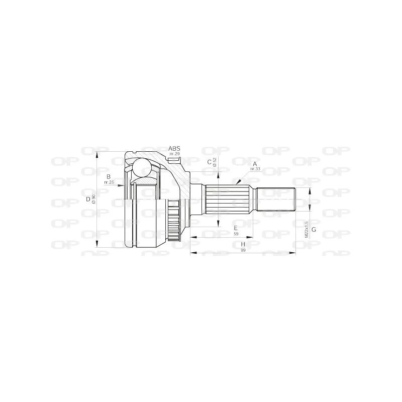 Embout de cardan avant (kit de réparation) OPEN PARTS CVJ5263.10