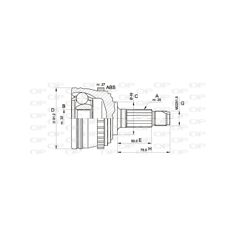 Embout de cardan avant (kit de réparation) OPEN PARTS CVJ5264.10