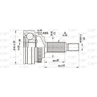 Embout de cardan avant (kit de réparation) OPEN PARTS