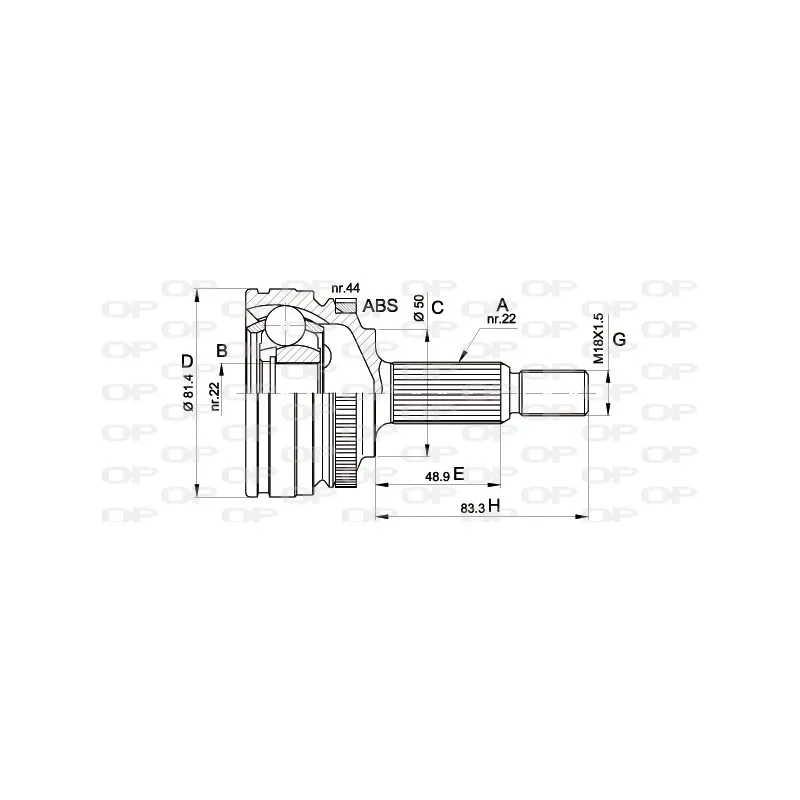 Embout de cardan avant (kit de réparation) OPEN PARTS CVJ5266.10