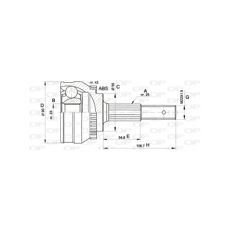 Embout de cardan avant (kit de réparation) OPEN PARTS CVJ5269.10