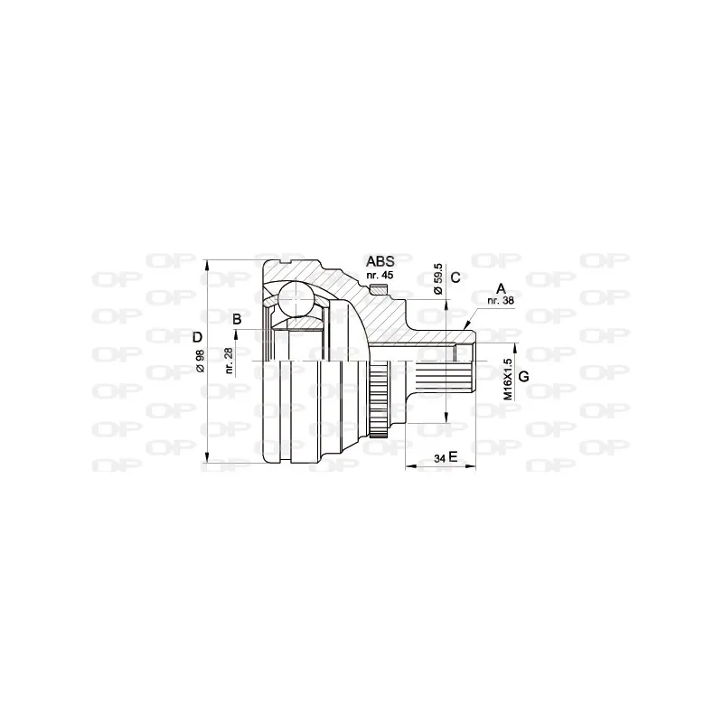Embout de cardan avant (kit de réparation) OPEN PARTS CVJ5271.10