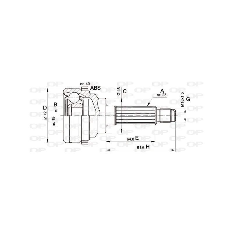 Embout de cardan avant (kit de réparation) OPEN PARTS CVJ5274.10