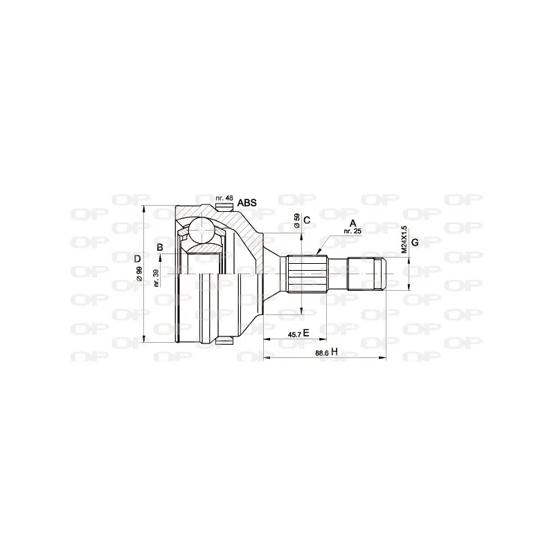 Embout de cardan avant (kit de réparation) OPEN PARTS CVJ5275.10