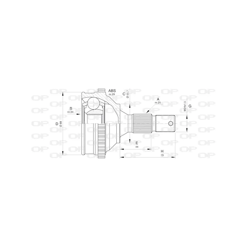 Embout de cardan avant (kit de réparation) OPEN PARTS CVJ5276.10