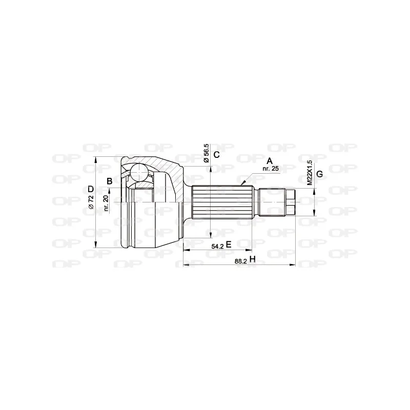 Embout de cardan avant (kit de réparation) OPEN PARTS CVJ5277.10