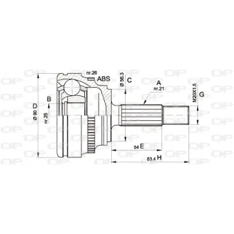 Embout de cardan avant (kit de réparation) OPEN PARTS CVJ5279.10