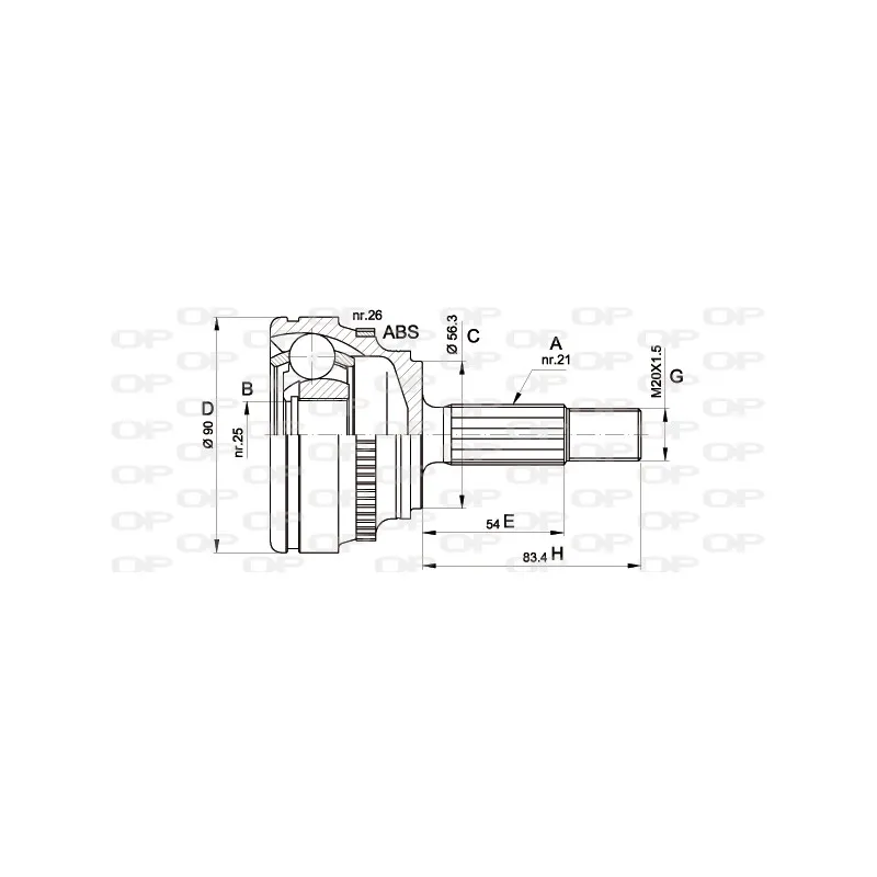 Embout de cardan avant (kit de réparation) OPEN PARTS CVJ5279.10
