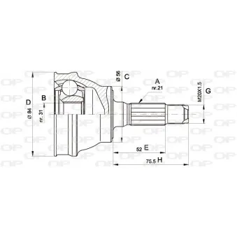 Embout de cardan avant (kit de réparation) OPEN PARTS CVJ5280.10
