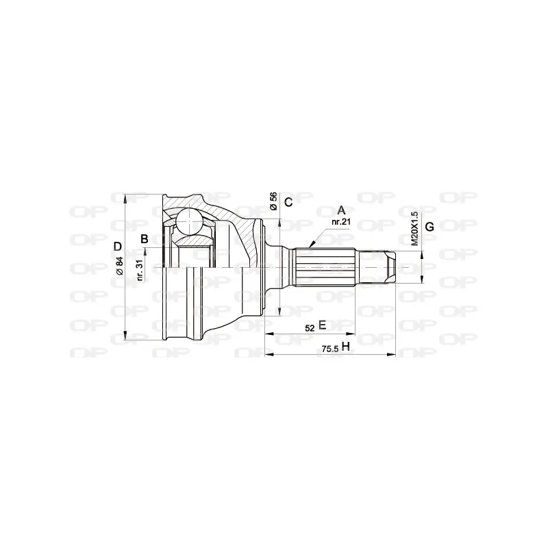 Embout de cardan avant (kit de réparation) OPEN PARTS CVJ5280.10