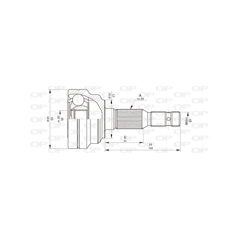 Embout de cardan avant (kit de réparation) OPEN PARTS CVJ5281.10