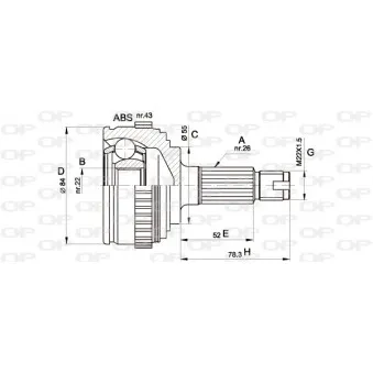 Embout de cardan avant (kit de réparation) OPEN PARTS CVJ5282.10