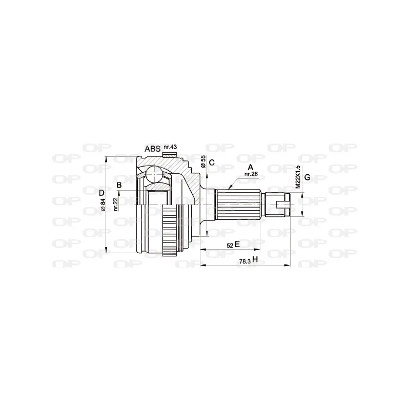 Embout de cardan avant (kit de réparation) OPEN PARTS CVJ5282.10