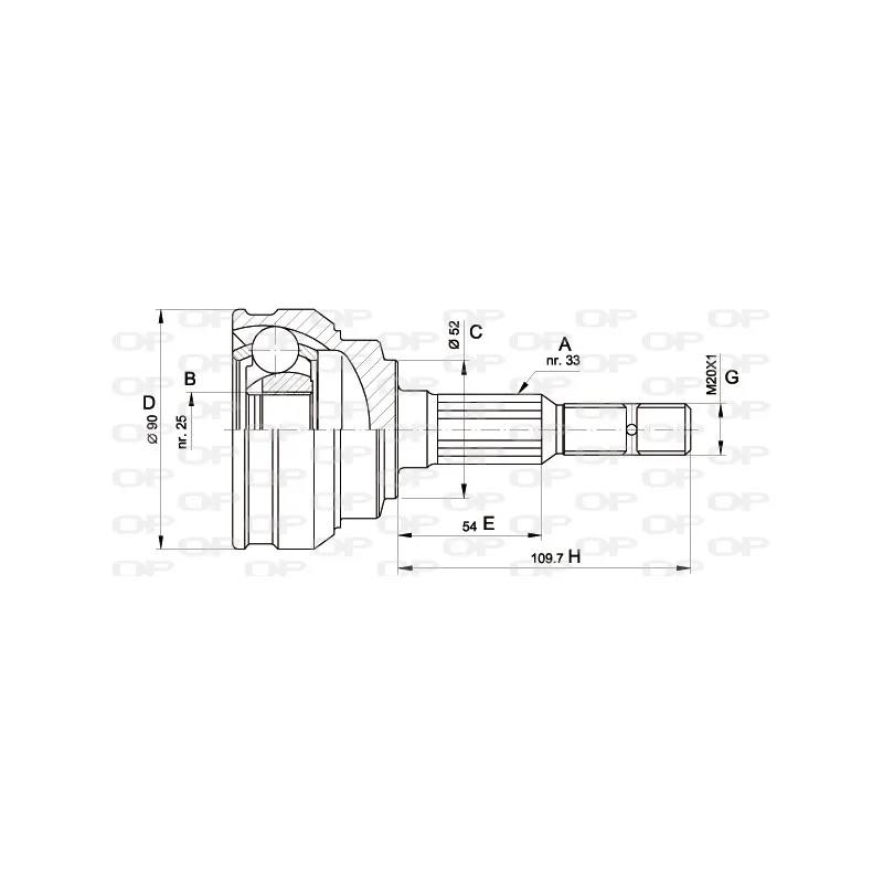 Embout de cardan avant (kit de réparation) OPEN PARTS CVJ5283.10