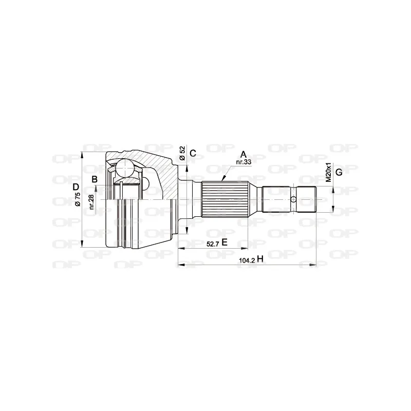 Embout de cardan avant (kit de réparation) OPEN PARTS CVJ5285.10