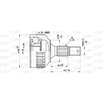 Embout de cardan avant (kit de réparation) OPEN PARTS CVJ5287.10
