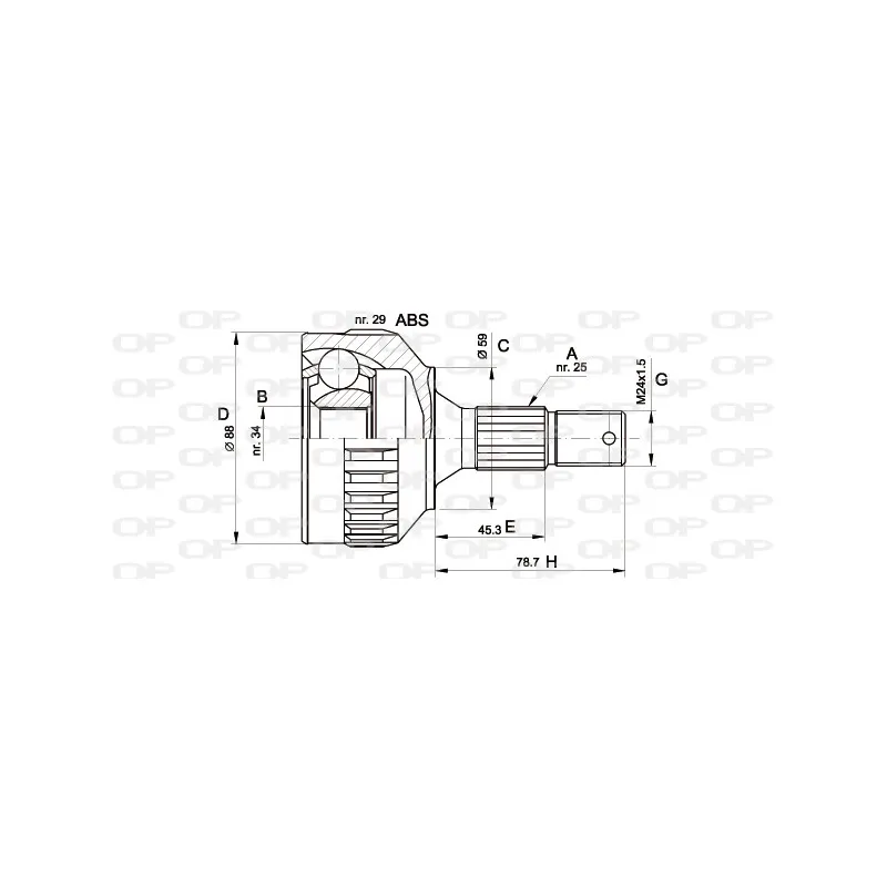 Embout de cardan avant (kit de réparation) OPEN PARTS CVJ5287.10