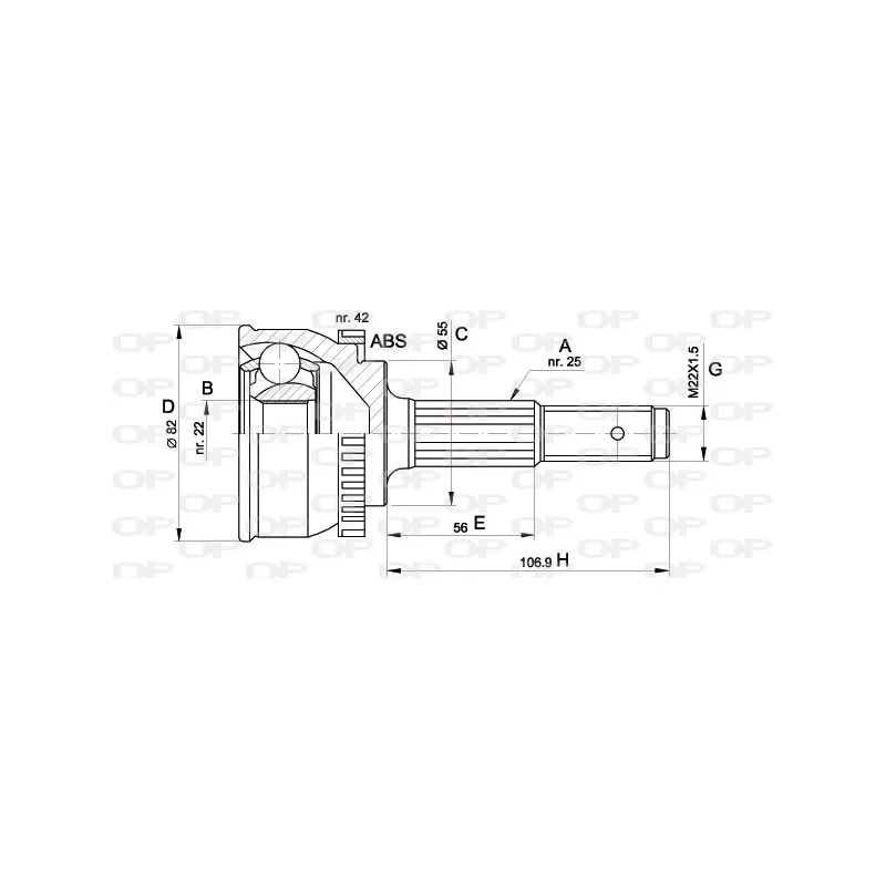 Embout de cardan avant (kit de réparation) OPEN PARTS CVJ5288.10