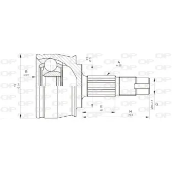 Embout de cardan avant (kit de réparation) OPEN PARTS CVJ5291.10