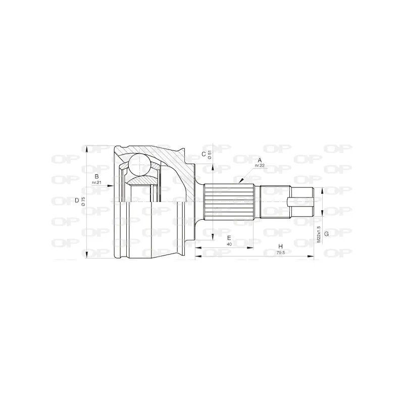 Embout de cardan avant (kit de réparation) OPEN PARTS CVJ5291.10