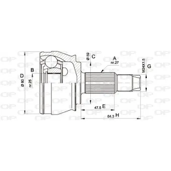 Embout de cardan avant (kit de réparation) OPEN PARTS CVJ5292.10