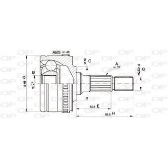 Embout de cardan avant (kit de réparation) OPEN PARTS