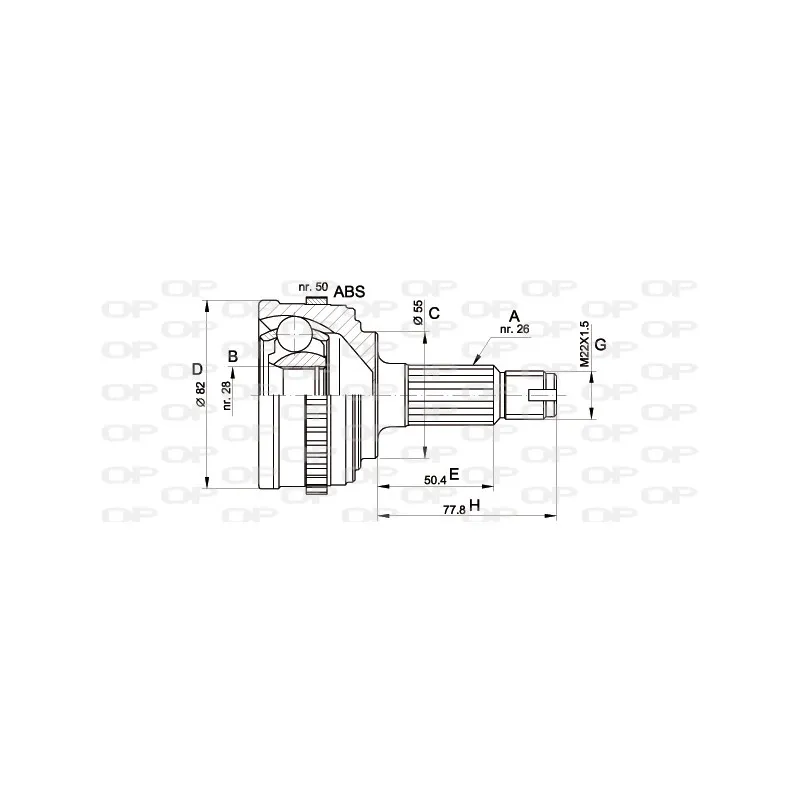 Embout de cardan avant (kit de réparation) OPEN PARTS CVJ5296.10