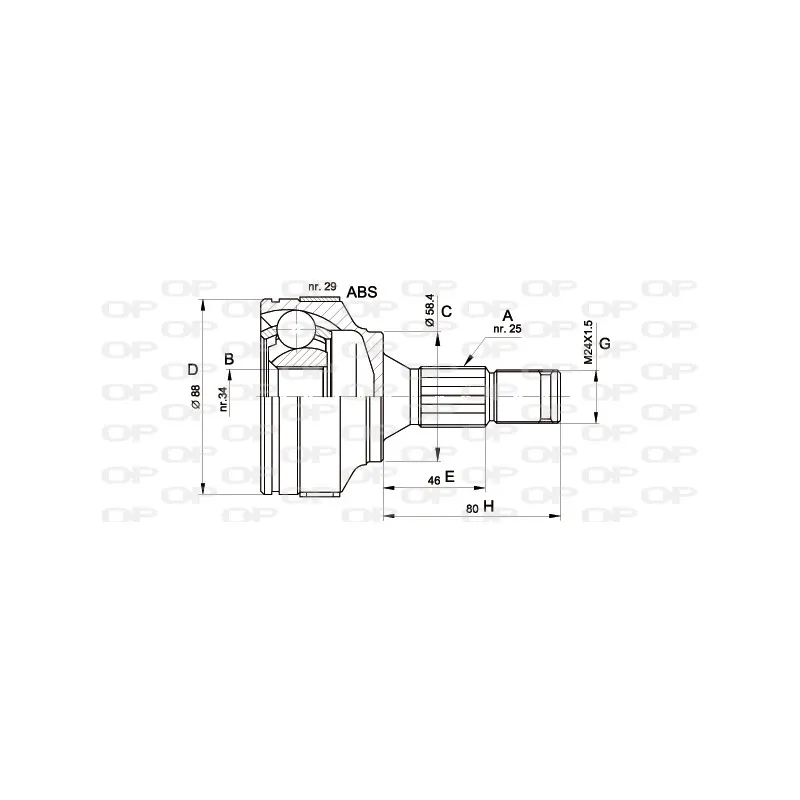 Embout de cardan avant (kit de réparation) OPEN PARTS CVJ5297.10
