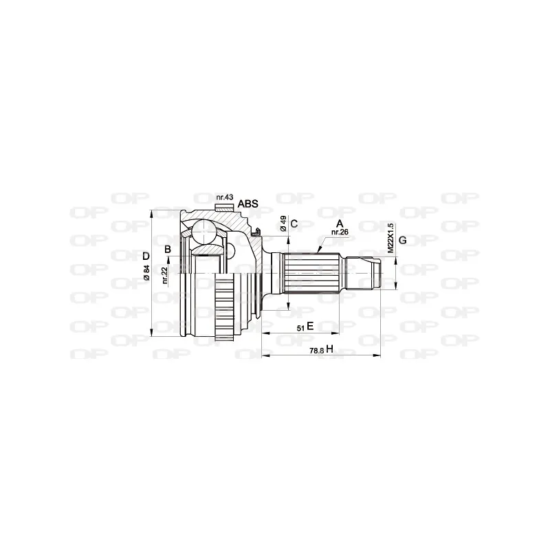 Embout de cardan avant (kit de réparation) OPEN PARTS CVJ5298.10