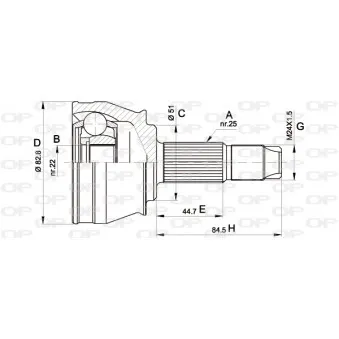 Embout de cardan avant (kit de réparation) OPEN PARTS CVJ5302.10