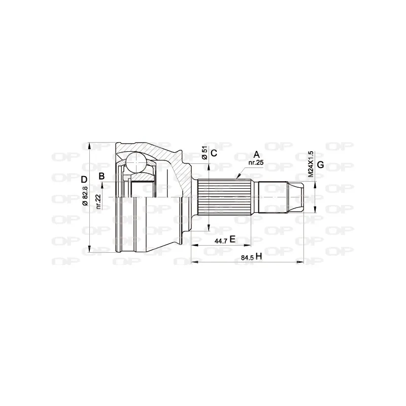 Embout de cardan avant (kit de réparation) OPEN PARTS CVJ5302.10