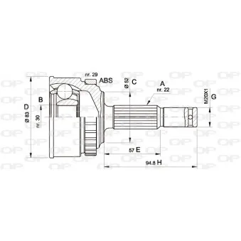 Embout de cardan avant (kit de réparation) OPEN PARTS CVJ5303.10