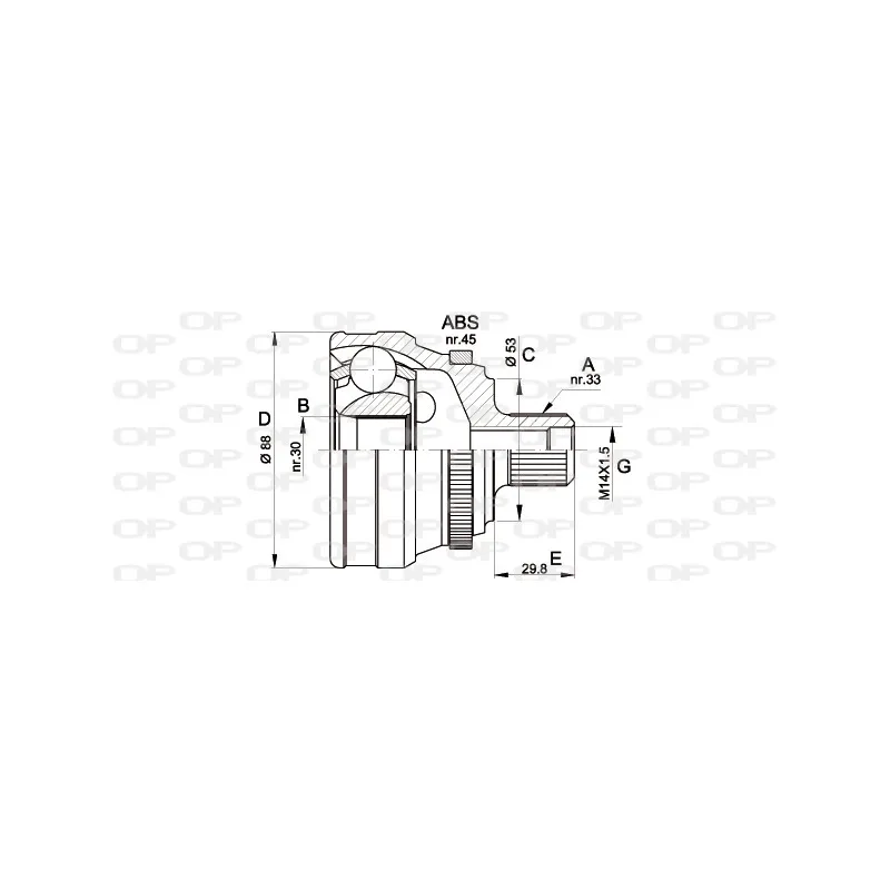Embout de cardan avant (kit de réparation) OPEN PARTS CVJ5304.10